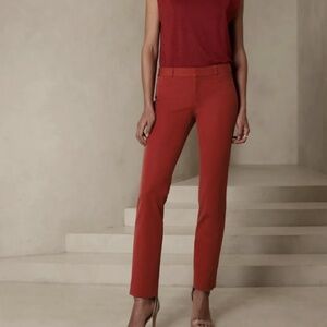 BANANA REPUBLIC Womens Sloan Pants Bright Red Stretch Skinny Ankle, Sz 6